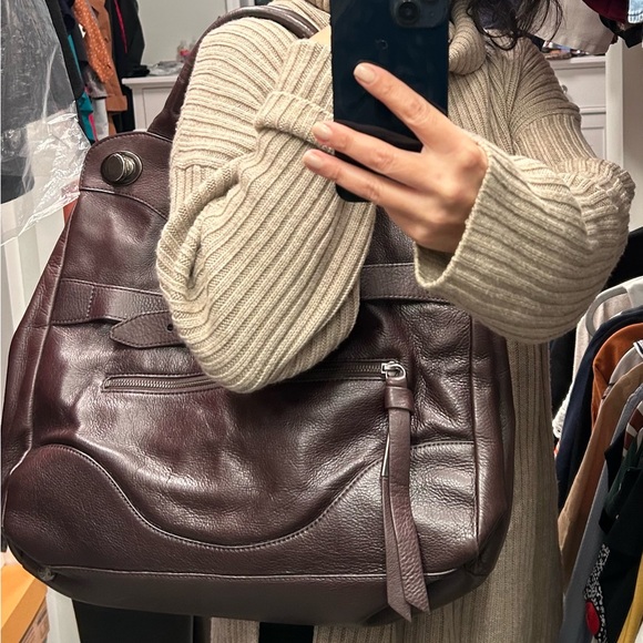 Foley & Corina Brown leather tote bag - Picture 1 of 8